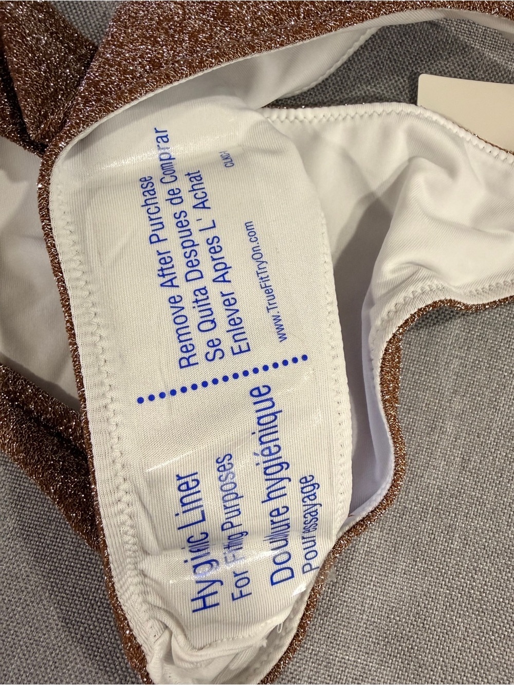 PINK Victoria’s Secret Bronze Glitter Bikini Bottoms Shimmer Swim NWT Small - Picture 9 of 12